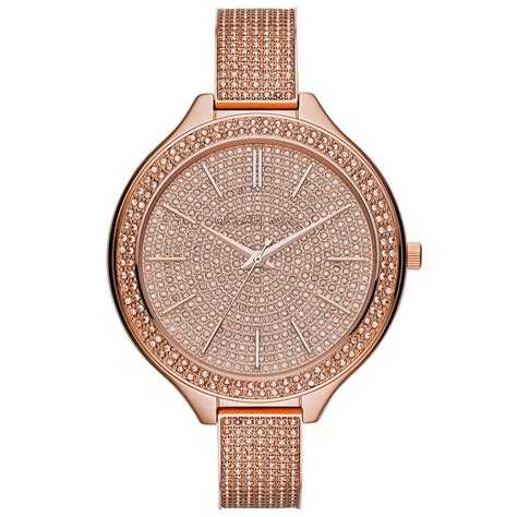 michael kors slim runway rose gold tone glitz bangle watch|Runway Rose Gold.